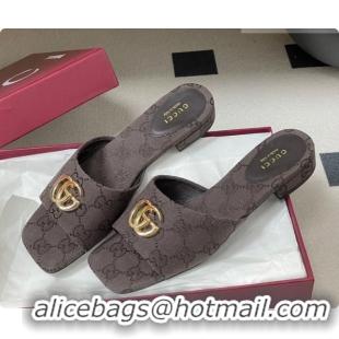 Best Price Gucci GG Canvas Flat Slides Sandal Dark Brown 2026 GG030503