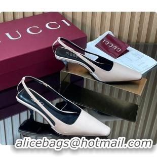 Shop Duplicate Gucci Patent Leather Slingbacks Pump 5.5cm Pale Pink 2026 GG030505