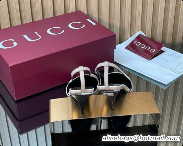 Shop Duplicate Gucci Patent Leather Slingbacks Pump 5.5cm Pale Pink 2026 GG030505