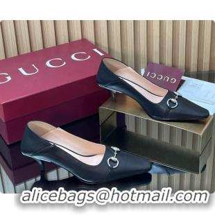 Perfect Gucci Vittoria Pumps 5.5cm in Nappa Leather with Horsebit Black 2026 862776