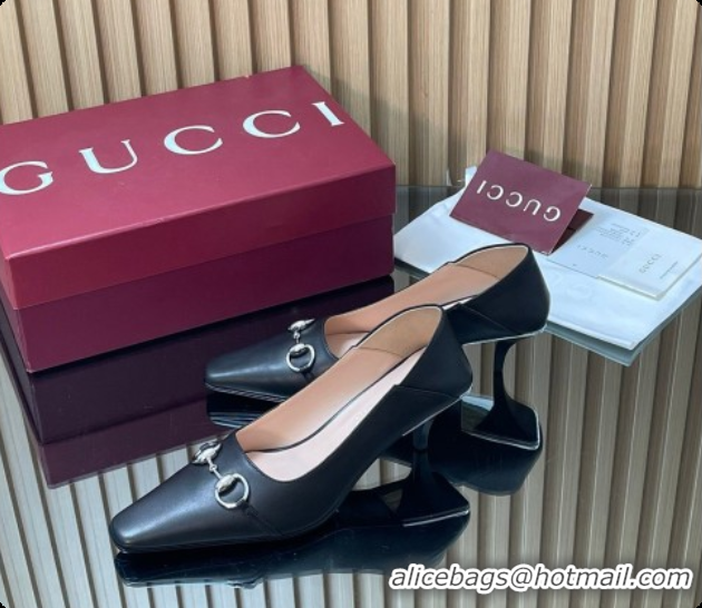 Perfect Gucci Vittoria Pumps 5.5cm in Nappa Leather with Horsebit Black 2026 862776