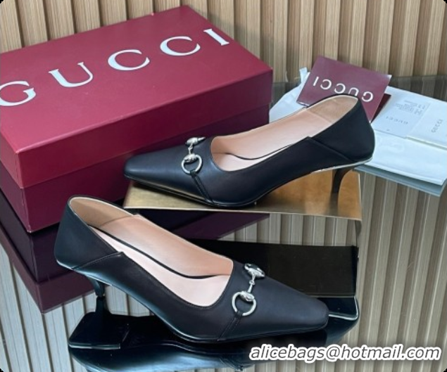 Perfect Gucci Vittoria Pumps 5.5cm in Nappa Leather with Horsebit Black 2026 862776
