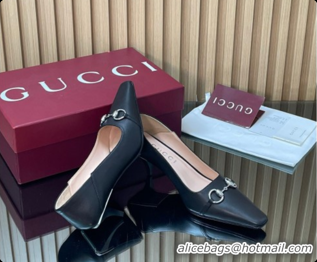 Perfect Gucci Vittoria Pumps 5.5cm in Nappa Leather with Horsebit Black 2026 862776