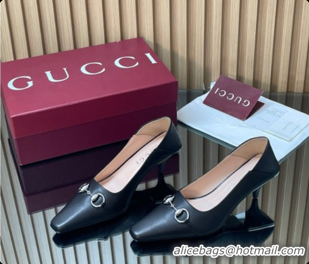 Perfect Gucci Vittoria Pumps 5.5cm in Nappa Leather with Horsebit Black 2026 862776