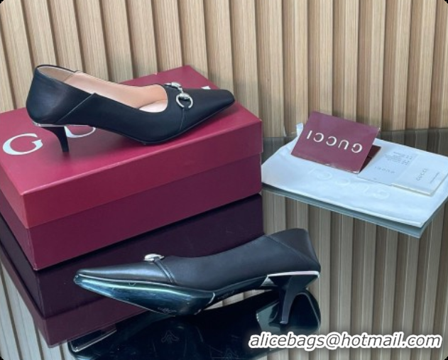 Perfect Gucci Vittoria Pumps 5.5cm in Nappa Leather with Horsebit Black 2026 862776