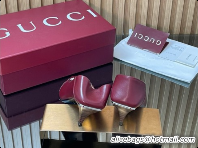 Best Grade Gucci Vittoria Pumps 5.5cm in Nappa Leather with Horsebit Burgundy 2026 862776