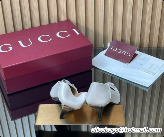 Grade Quality Gucci Vittoria Pumps 5.5cm in Nappa Leather with Horsebit White 2026 862776