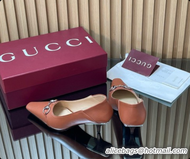 Best Product Gucci Vittoria Pumps 5.5cm in Nappa Leather with Horsebit Brown 2026 862776
