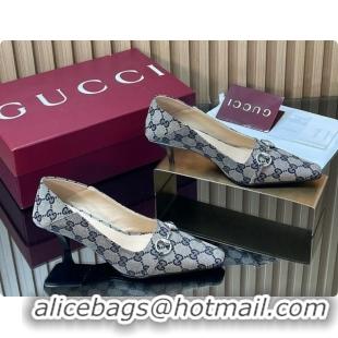 Best Price Gucci Vittoria Pumps 5.5cm in GG Canvas with Horsebit Grey 2026 862776
