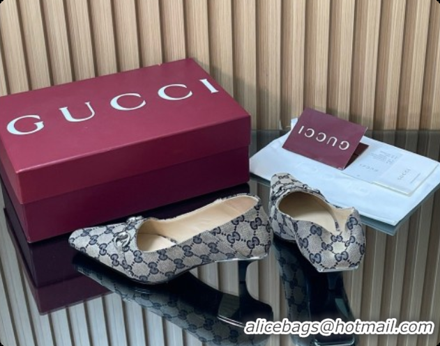 Best Price Gucci Vittoria Pumps 5.5cm in GG Canvas with Horsebit Grey 2026 862776