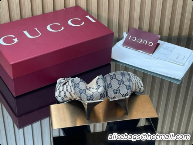 Best Price Gucci Vittoria Pumps 5.5cm in GG Canvas with Horsebit Grey 2026 862776