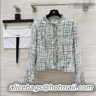 Reasonable Price Chanel Tweed Jacket CH081207 Light Green 2026