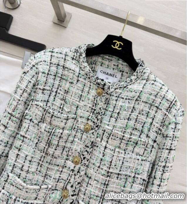 Reasonable Price Chanel Tweed Jacket CH081207 Light Green 2026