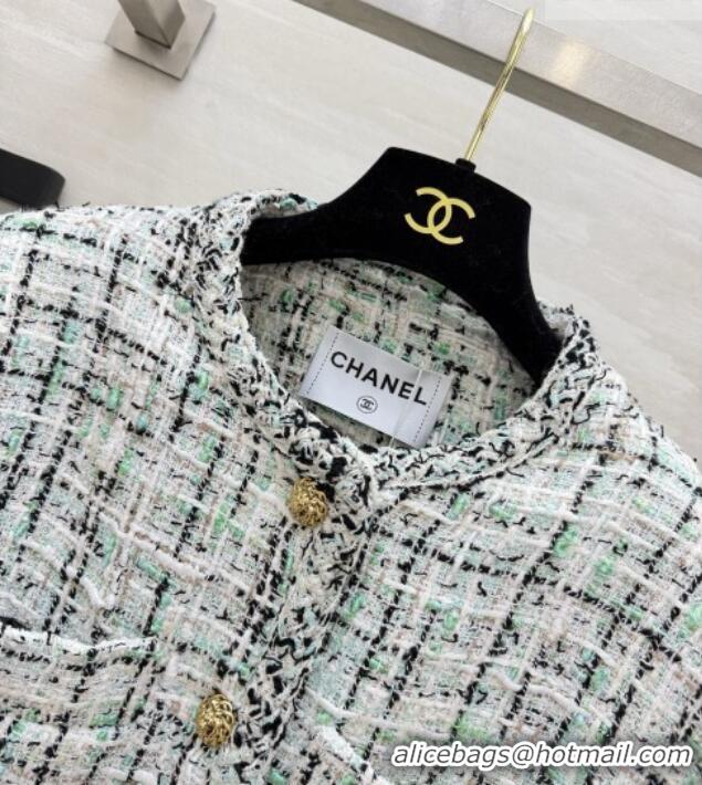 Reasonable Price Chanel Tweed Jacket CH081207 Light Green 2026