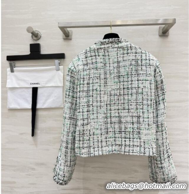 Reasonable Price Chanel Tweed Jacket CH081207 Light Green 2026