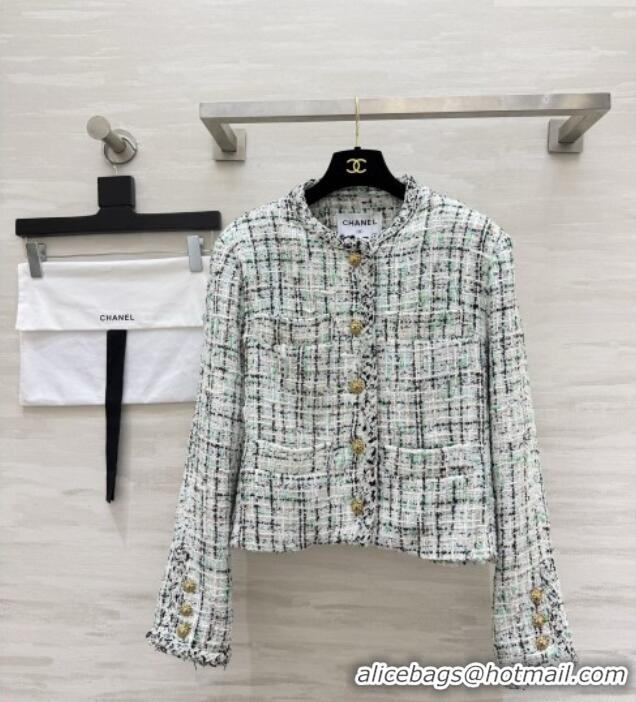 Reasonable Price Chanel Tweed Jacket CH081207 Light Green 2026