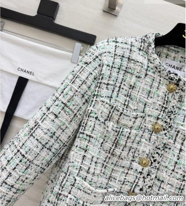 Reasonable Price Chanel Tweed Jacket CH081207 Light Green 2026