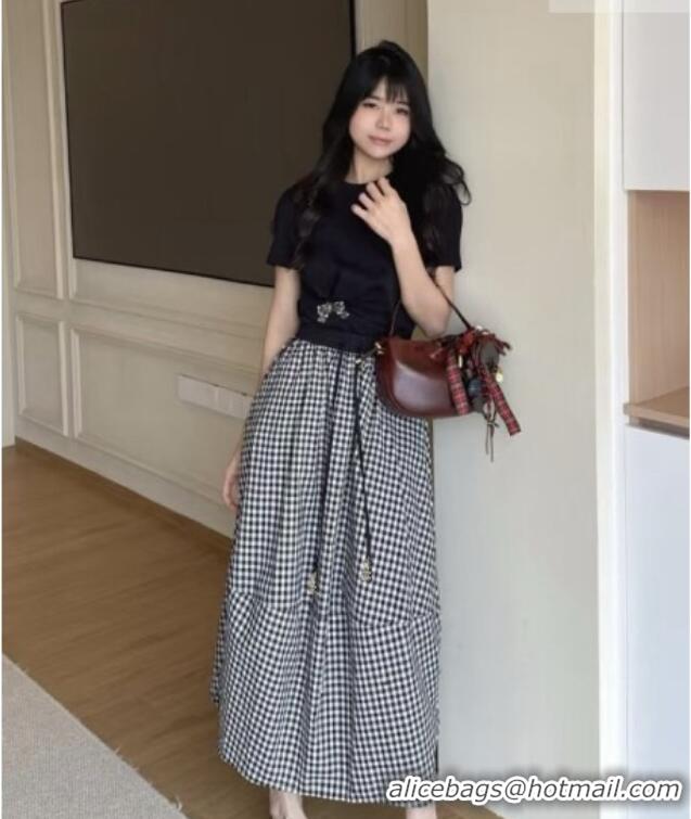 Classic Cheapest Chanel Skirt CH081214 Black/White 2026
