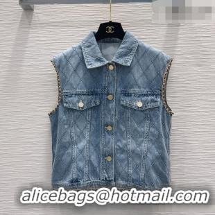 Luxury Discount Chanel Denim Vest CH081222 Blue 2026