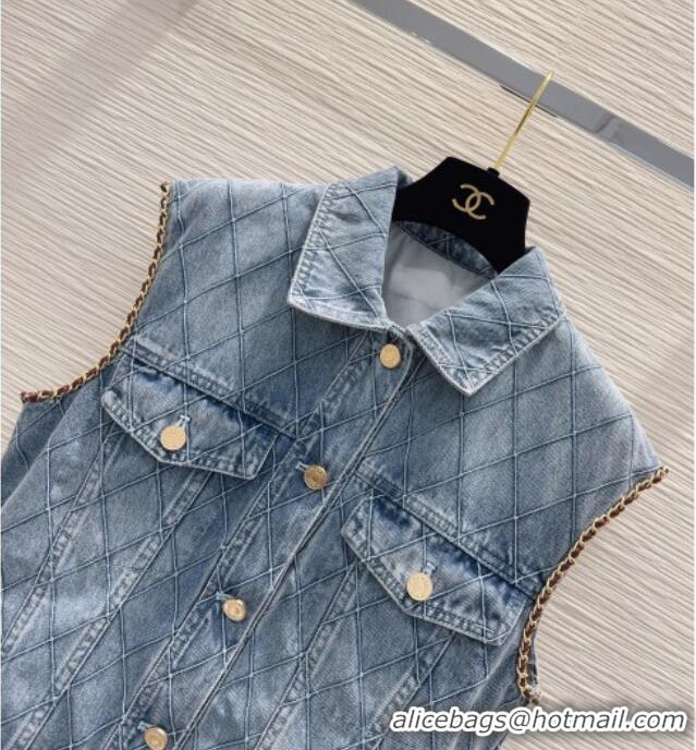 Luxury Discount Chanel Denim Vest CH081222 Blue 2026