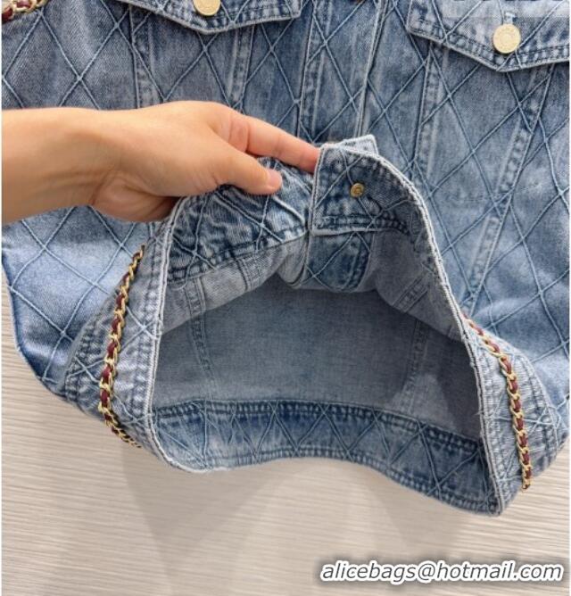 Luxury Discount Chanel Denim Vest CH081222 Blue 2026