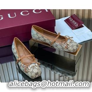 Sumptuous Gucci Crystal GG Canvas Horsebit Ballets Flat Beige 2026 848330