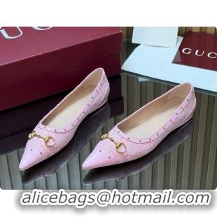 Luxury Gucci Savoy Ballerina in Leather & GG Canvas 875050 Pink 2026