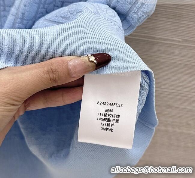 Classic Grade Dior Knit Short-sleeved Sweater D041427 Light Blue 2026