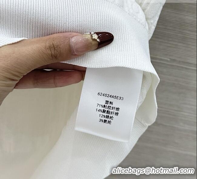 Original Cheap Dior Knit Short-sleeved Sweater D041429 White 2026