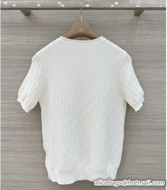 Original Cheap Dior Knit Short-sleeved Sweater D041429 White 2026