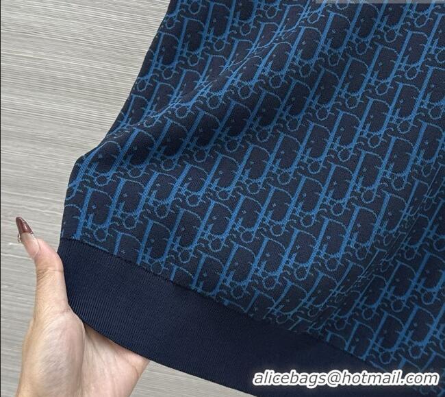 Buy Best Price Dior Knit Short-sleeved Sweater D041428 Deep Blue 2026