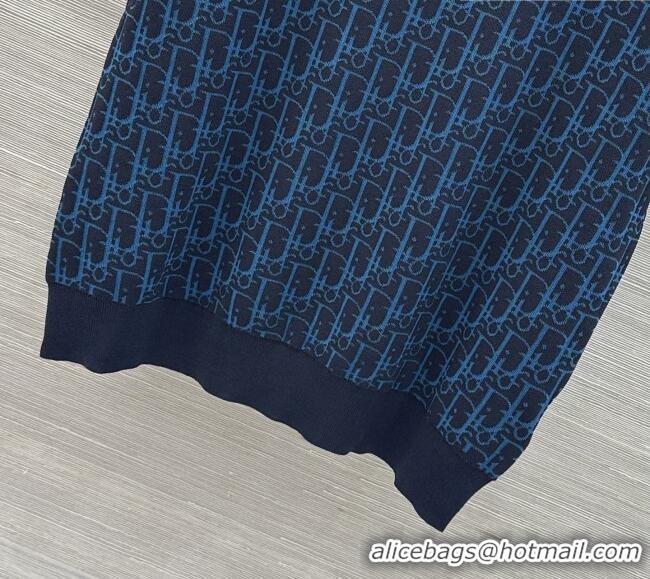 Buy Best Price Dior Knit Short-sleeved Sweater D041428 Deep Blue 2026