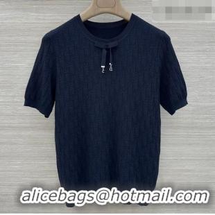 Top Design Dior Knit Short-sleeved Sweater D0414230 Black 2026