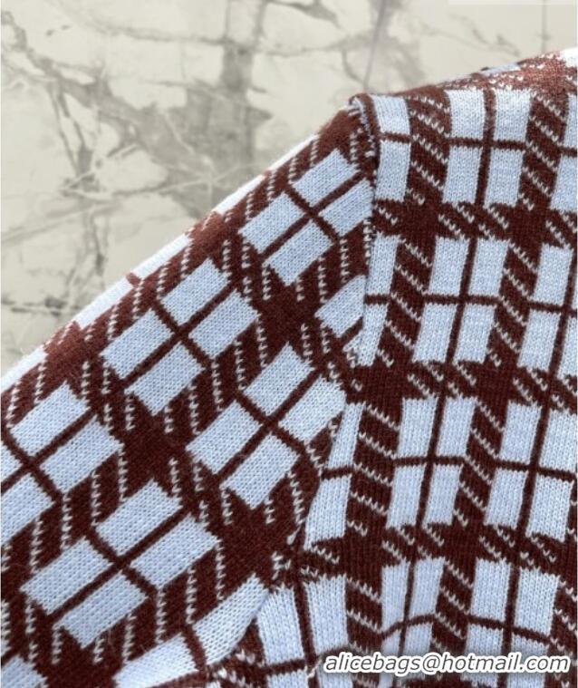 Modern Classic Dior Blue and Brown Check'n'Dior Wool Knit Sweater CD11431 2026