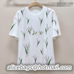 Buy Discount Dior Cotton T-shirt D041452 White/Green 2026