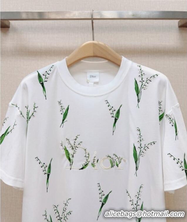 Buy Discount Dior Cotton T-shirt D041452 White/Green 2026