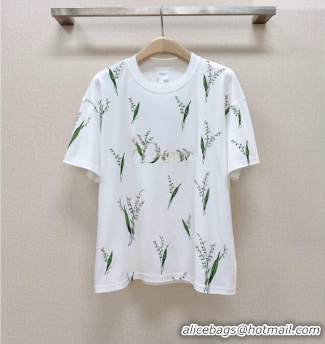 Buy Discount Dior Cotton T-shirt D041452 White/Green 2026