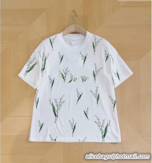Buy Discount Dior Cotton T-shirt D041452 White/Green 2026
