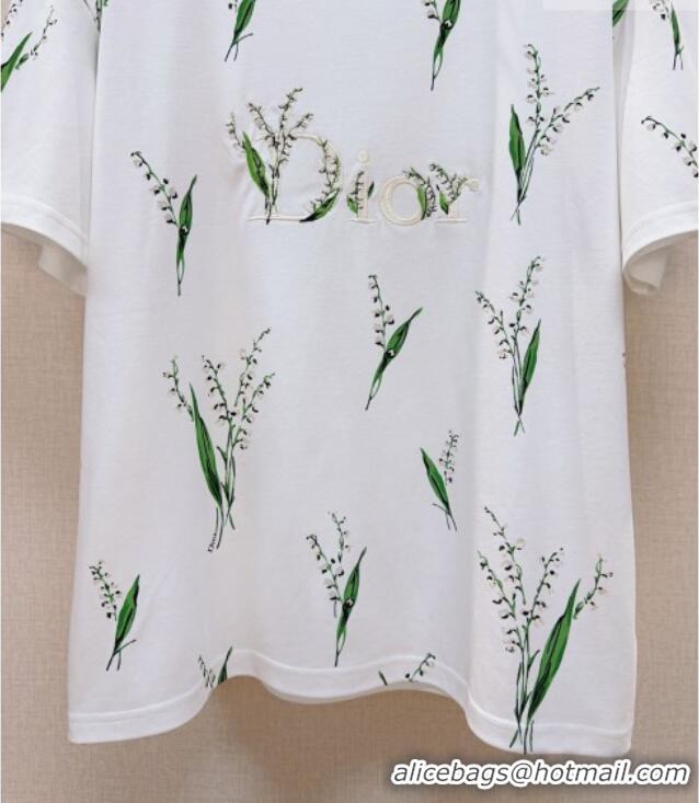 Buy Discount Dior Cotton T-shirt D041452 White/Green 2026