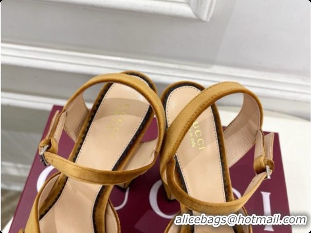 Grade Gucci Velvet Platform Sandals G080109 Brown 2026