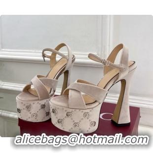 Low Price Gucci Velvet Platform Sandals G080111 Beige 2026
