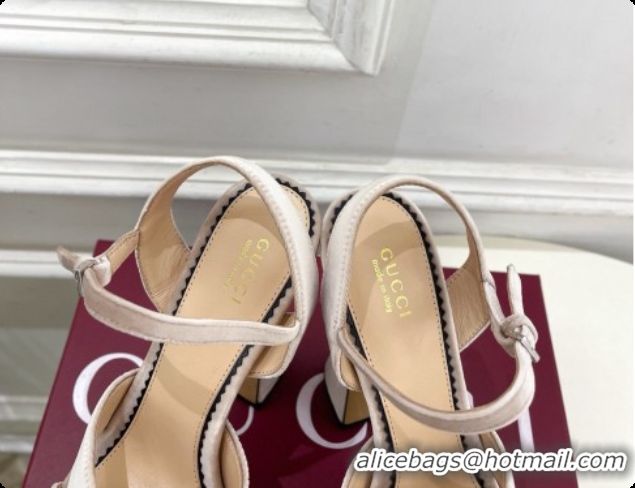 Low Price Gucci Velvet Platform Sandals G080111 Beige 2026