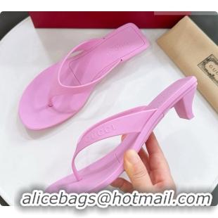 Charming Gucci Rubber Vittoria Thong Sandals Pink 6080761 2026