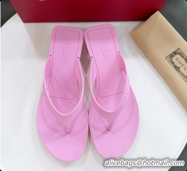 Charming Gucci Rubber Vittoria Thong Sandals Pink 6080761 2026