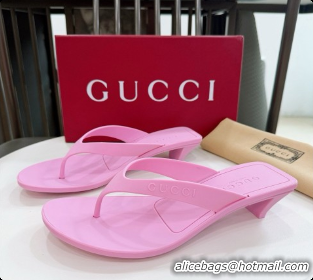 Charming Gucci Rubber Vittoria Thong Sandals Pink 6080761 2026