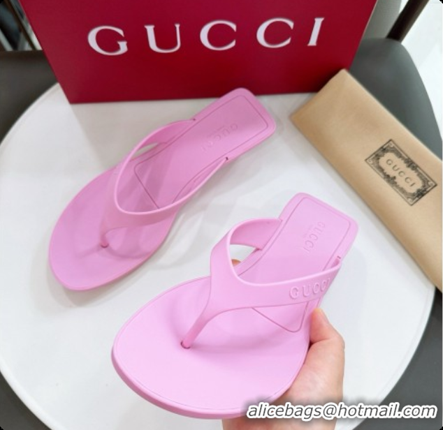 Charming Gucci Rubber Vittoria Thong Sandals Pink 6080761 2026