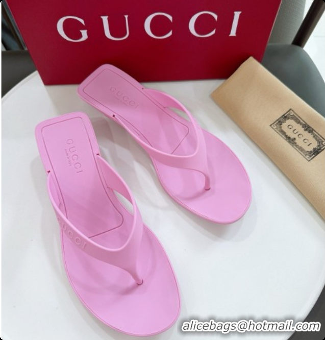Charming Gucci Rubber Vittoria Thong Sandals Pink 6080761 2026