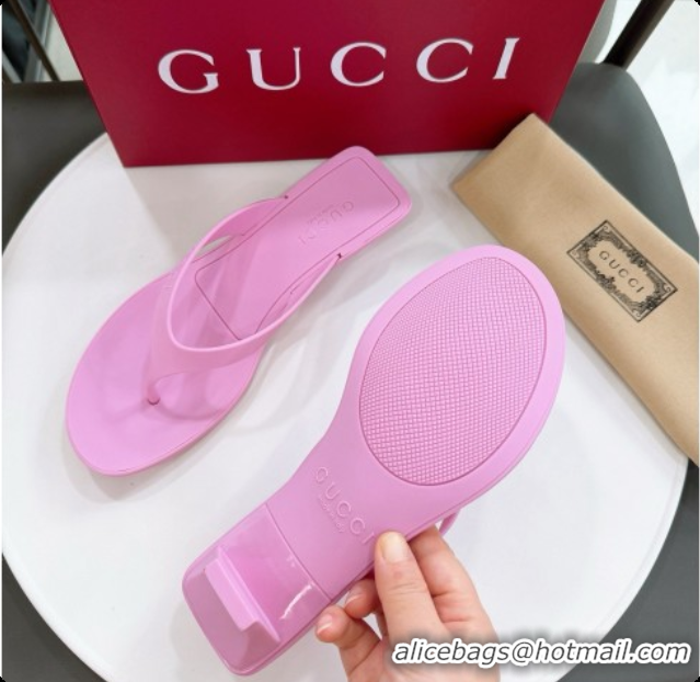 Charming Gucci Rubber Vittoria Thong Sandals Pink 6080761 2026