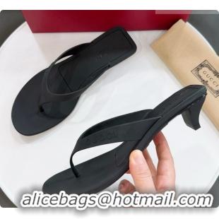 Duplicate Gucci Rubber Vittoria Thong Sandals 6080761 Black 2026