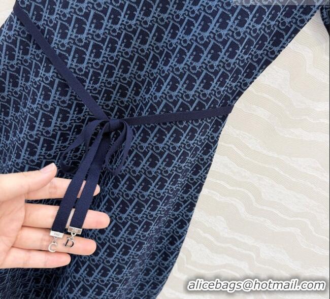 Grade Design Dior Short Flared Dress with Belt 42103 Navy Blue 2026